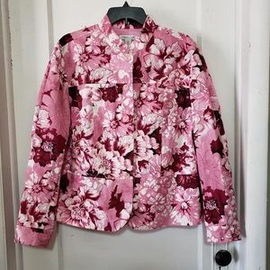 COLDWATER CREEK Pink Floral Jacket XL